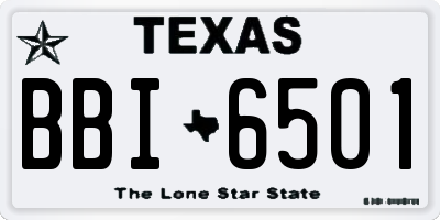 TX license plate BBI6501