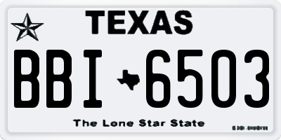 TX license plate BBI6503