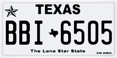 TX license plate BBI6505
