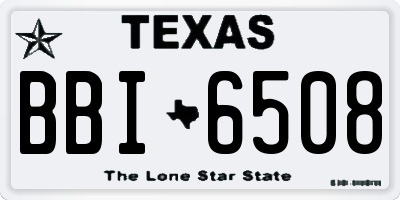 TX license plate BBI6508