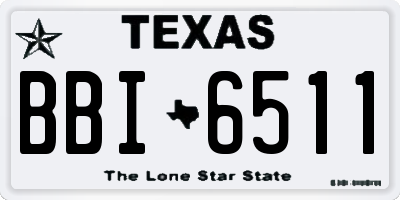 TX license plate BBI6511
