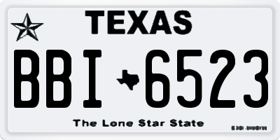 TX license plate BBI6523