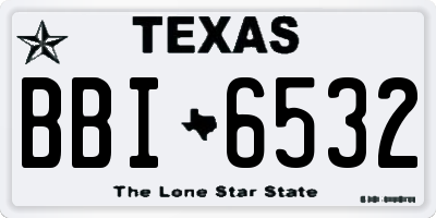 TX license plate BBI6532