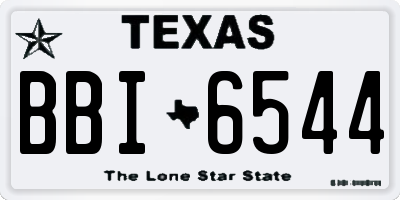 TX license plate BBI6544
