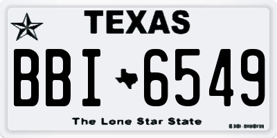TX license plate BBI6549