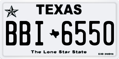 TX license plate BBI6550