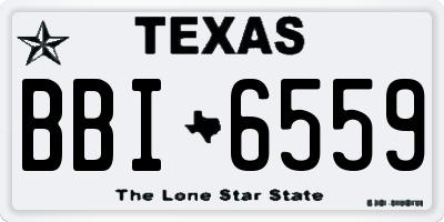 TX license plate BBI6559