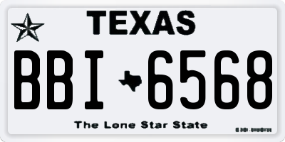 TX license plate BBI6568