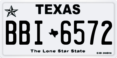 TX license plate BBI6572