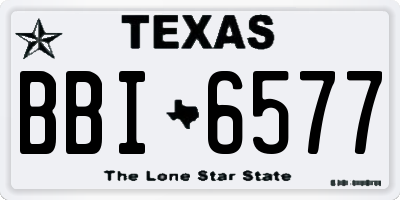 TX license plate BBI6577