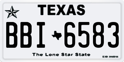 TX license plate BBI6583