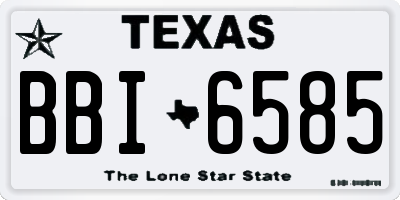 TX license plate BBI6585