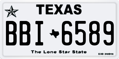 TX license plate BBI6589