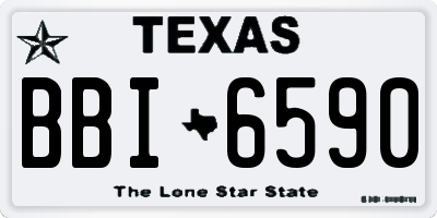 TX license plate BBI6590