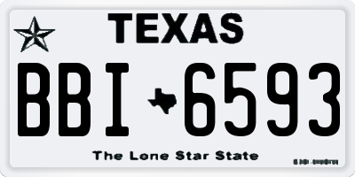TX license plate BBI6593