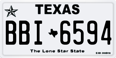 TX license plate BBI6594