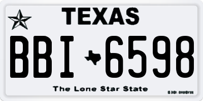 TX license plate BBI6598