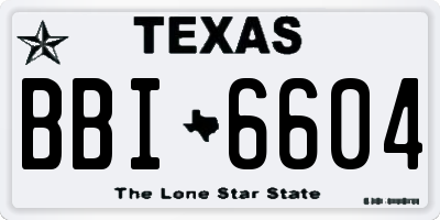 TX license plate BBI6604