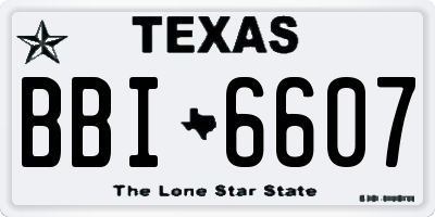 TX license plate BBI6607