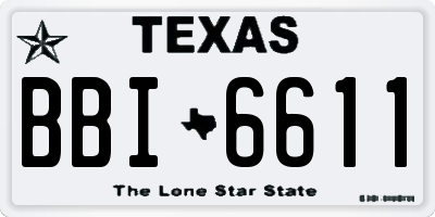 TX license plate BBI6611