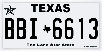 TX license plate BBI6613