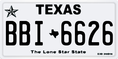 TX license plate BBI6626