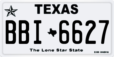 TX license plate BBI6627