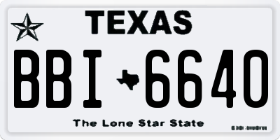 TX license plate BBI6640