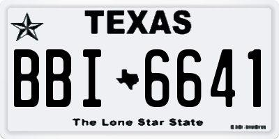 TX license plate BBI6641