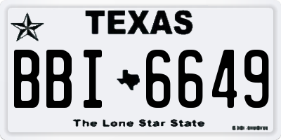 TX license plate BBI6649