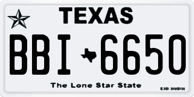 TX license plate BBI6650