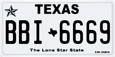 TX license plate BBI6669