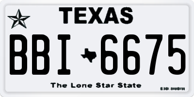 TX license plate BBI6675