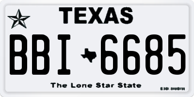 TX license plate BBI6685