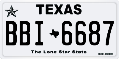 TX license plate BBI6687