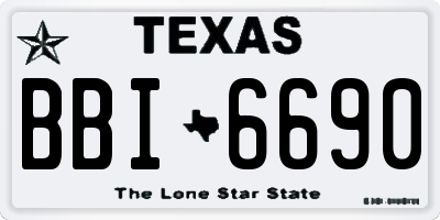 TX license plate BBI6690