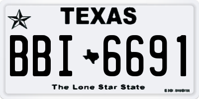 TX license plate BBI6691