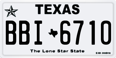 TX license plate BBI6710