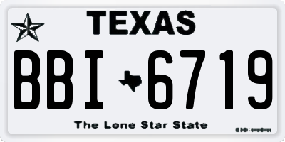 TX license plate BBI6719