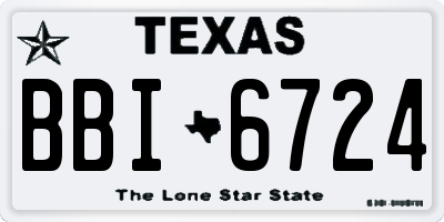 TX license plate BBI6724