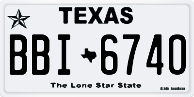 TX license plate BBI6740