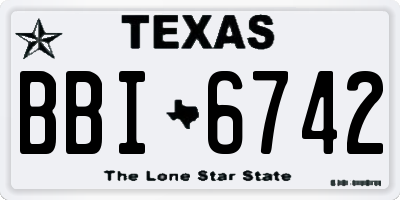 TX license plate BBI6742