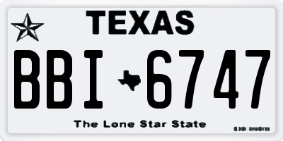 TX license plate BBI6747