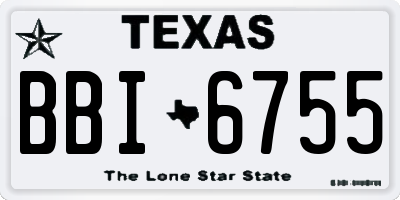TX license plate BBI6755