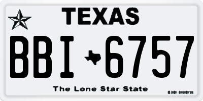 TX license plate BBI6757
