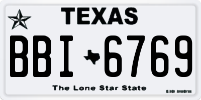 TX license plate BBI6769