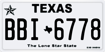 TX license plate BBI6778