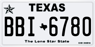 TX license plate BBI6780