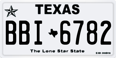 TX license plate BBI6782