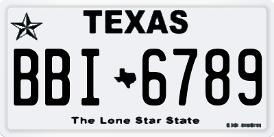 TX license plate BBI6789